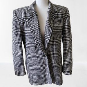 Vintage The Villager Houndstooth Tweed Coat Blazer 10